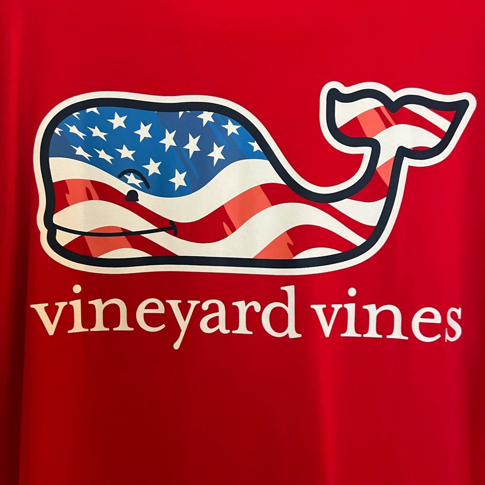 Vineyard Vines America whale tee Red Medium